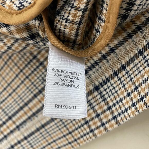 J Jill Blazer Womens Large Beige Plaid Relaxed Academia Fall Neutral Corpcore - Picture 9 of 12